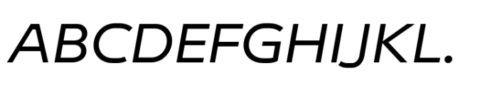 Endeavor Book Extended Oblique Font UPPERCASE