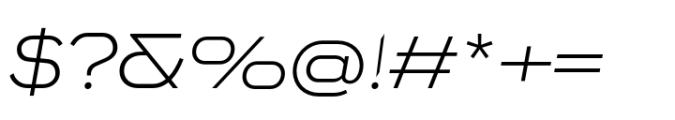 Endeavor Light Expanded Oblique Font OTHER CHARS