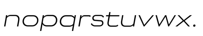 Endeavor Light Expanded Oblique Font LOWERCASE