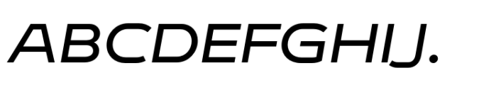 Endeavor Medium Expanded Oblique Font UPPERCASE