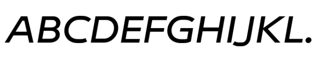 Endeavor Medium Extended Oblique Font UPPERCASE