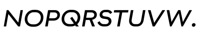 Endeavor Medium Extended Oblique Font UPPERCASE
