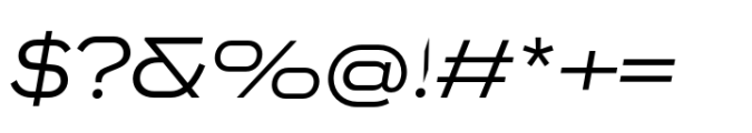 Endeavor Regular Expanded Oblique Font OTHER CHARS