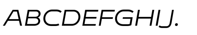 Endeavor Regular Expanded Oblique Font UPPERCASE