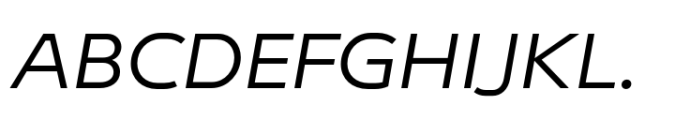 Endeavor Regular Extended Oblique Font UPPERCASE