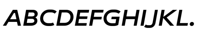 Endeavor Semi Bold Extended Oblique Font UPPERCASE