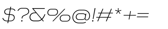 Endeavor Thin Expanded Oblique Font OTHER CHARS