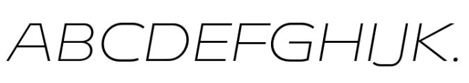 Endeavor Thin Expanded Oblique Font UPPERCASE