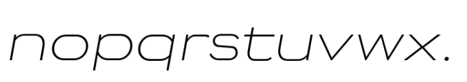 Endeavor Thin Expanded Oblique Font LOWERCASE