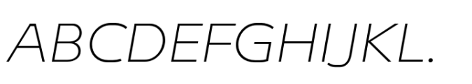 Endeavor Thin Extended Oblique Font UPPERCASE