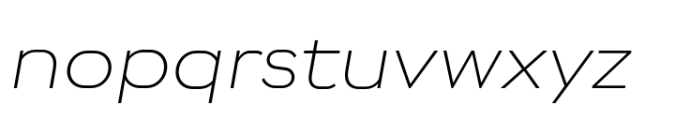 Endeavor Thin Extended Oblique Font LOWERCASE