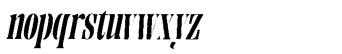 Enigera Black Condensed Italic Font LOWERCASE