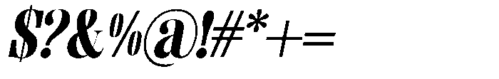 Enigera Black Expanded Italic Font OTHER CHARS