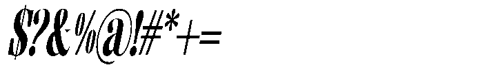 Enigera Black Extra Condensed Italic Font OTHER CHARS