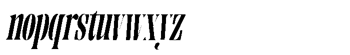Enigera Black Extra Condensed Italic Font LOWERCASE