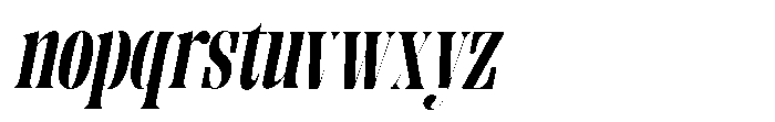 Enigera Black Semi Condensed Italic Font LOWERCASE