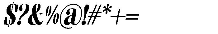 Enigera Black Semi Expanded Italic Font OTHER CHARS