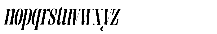 Enigera Bold Condensed Italic Font LOWERCASE