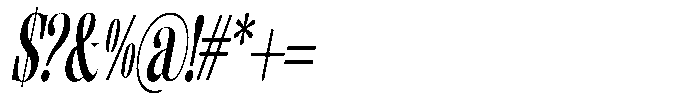 Enigera Bold Extra Condensed Italic Font OTHER CHARS