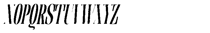 Enigera Bold Extra Condensed Italic Font UPPERCASE