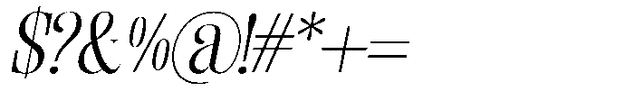 Enigera Expanded Italic Font OTHER CHARS