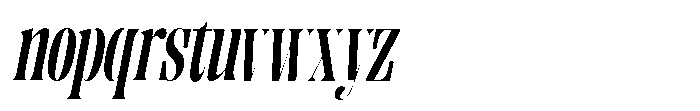 Enigera Extra Bold Condensed Italic Font LOWERCASE