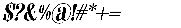Enigera Extra Bold Expanded Italic Font OTHER CHARS