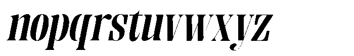 Enigera Extra Bold Expanded Italic Font LOWERCASE