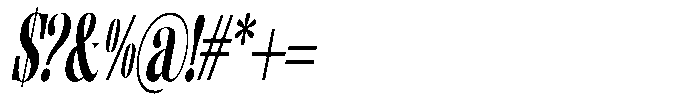 Enigera Extra Bold Extra Condensed Italic Font OTHER CHARS