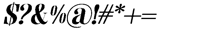 Enigera Extra Bold Extra Expanded Italic Font OTHER CHARS