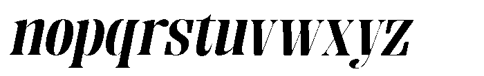 Enigera Extra Bold Extra Expanded Italic Font LOWERCASE
