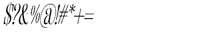 Enigera Extra Condensed Italic Font OTHER CHARS
