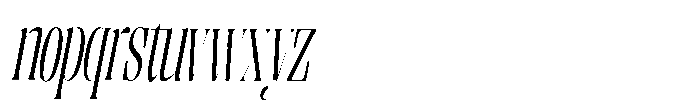 Enigera Extra Condensed Italic Font LOWERCASE