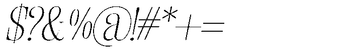 Enigera Extra Light Expanded Italic Font OTHER CHARS