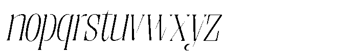 Enigera Extra Light Expanded Italic Font LOWERCASE