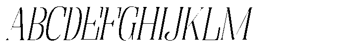 Enigera Extra Light Extra Expanded Italic Font UPPERCASE