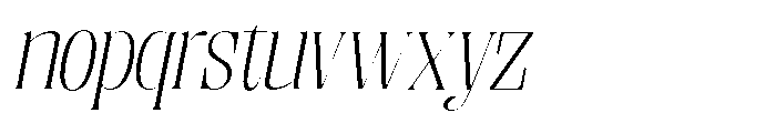 Enigera Extra Light Extra Expanded Italic Font LOWERCASE