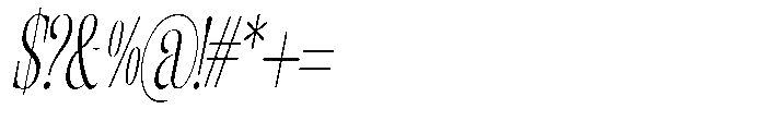 Enigera Light Extra Condensed Italic Font OTHER CHARS
