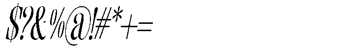 Enigera Medium Extra Condensed Italic Font OTHER CHARS