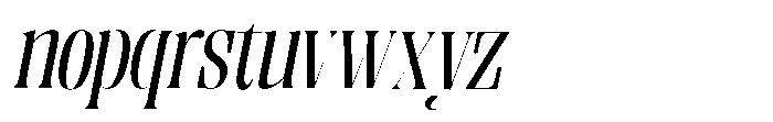 Enigera Medium Semi Expanded Italic Font LOWERCASE