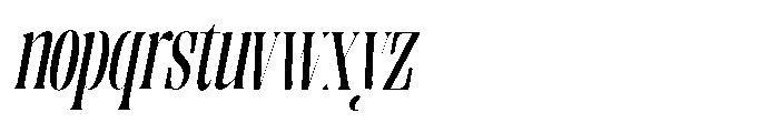 Enigera Semi Bold Condensed Italic Font LOWERCASE