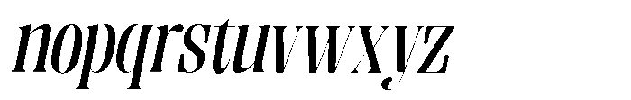 Enigera Semi Bold Expanded Italic Font LOWERCASE
