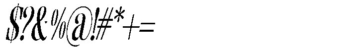 Enigera Semi Bold Extra Condensed Italic Font OTHER CHARS