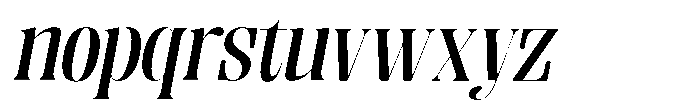 Enigera Semi Bold Extra Expanded Italic Font LOWERCASE