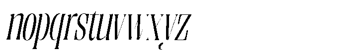 Enigera Semi Condensed Italic Font LOWERCASE