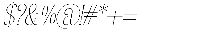 Enigera Thin Expanded Italic Font OTHER CHARS