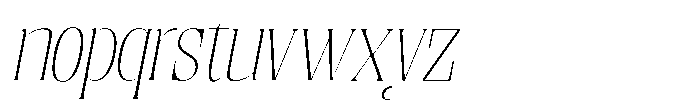 Enigera Thin Extra Expanded Italic Font LOWERCASE