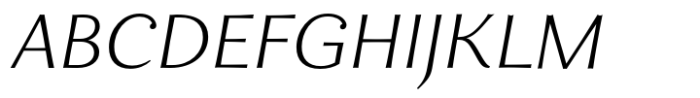 Enzia Extra Light Extended Italic Font UPPERCASE