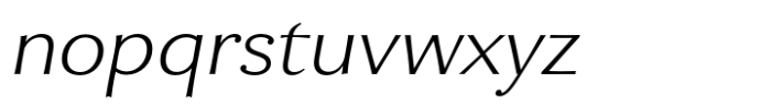 Enzia Extra Light Extended Italic Font LOWERCASE