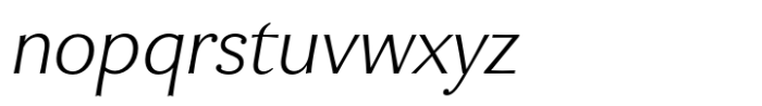 Enzia Extra Light Italic Font LOWERCASE